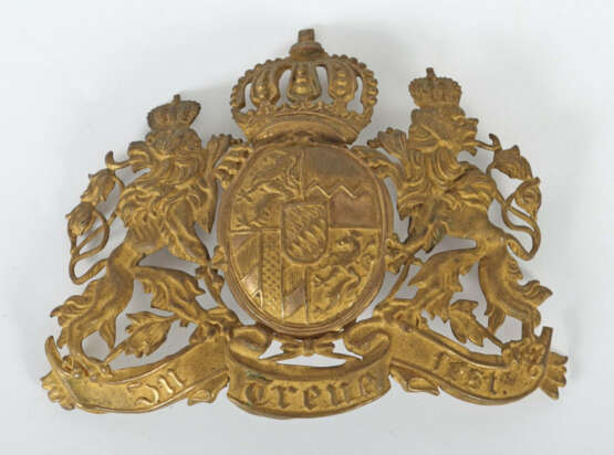 Wappenschild Frontemblem mit Bayr. Wappen für Pickelhaube bis 1918, Me… - photo 1