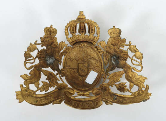 Wappenschild Frontemblem mit Bayr. Wappen für Pickelhaube bis 1918, Me… - photo 2