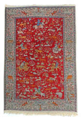 Tabriz Jagdteppich Persien, um 1970, Wolle auf Baumwolle, rotes Innenf…