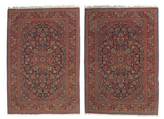 Paar Kashan-Medaillonteppiche Zentralpersien, 1960er Jahre, Wolle auf …