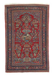 Kashan mit Landschaftsmedaillon in Säulennische Zentralpersien, um 197…