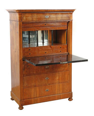 Biedermeier-Schreibschrank 2. Viertel 19. Jh., Nussbaummaser furniert,… - Foto 2