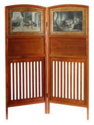 Paravent mit Figurenszenen Wien, 1920er Jahre, zweiteiliger Stellschir…