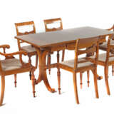 Tisch und 6 Stühle im Biedermeierstil Dänemark, um 1900, Eisbirke furn… - photo 1