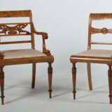 Tisch und 6 Stühle im Biedermeierstil Dänemark, um 1900, Eisbirke furn… - photo 3