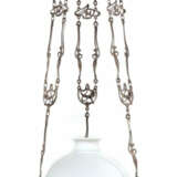 Jugendstil-Pendelleuchte um 1900, floral verzierter Keramikkorpus mit … - Foto 1