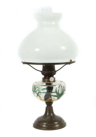 Petroleum-Tischleuchte um 1900, Jugendstillampe, am Stellrad für den D… - Foto 1