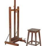 Atelier-Staffelei mit Hocker 20. Jh., Staffeleigestell aus Buche mit M… - фото 1