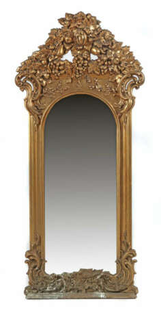 Pfeilerspiegel mit Früchtedekor 20. Jh., bronzierter Holzrahmen mit Fu… - Foto 1 Pfeilerspiegel mit Früchtedekor 20. Jh., bronzierter Holzrahmen mit Fu… - Foto 1