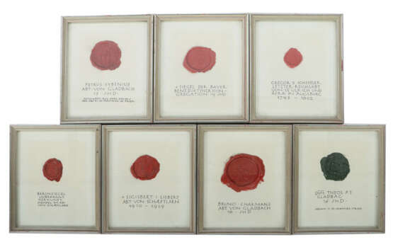 Sammlung von 7 Wachssiegeln 16. bis 20. Jh., die roten bzw. grünen Sie… - photo 1