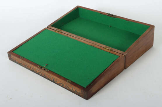 Schreibschatulle um 1900, verschließbarer Schreibkasten aus Mahagoni m… - photo 2