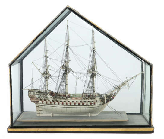Knochenschiff 19. Jh., Vollmodell einer wohl britischen Dreimaster-Fre… - photo 1