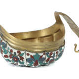 Emaillierter Kowsch dat. 1914, Kupfer vermessingt, runder zehnpassiger… - photo 1