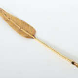 Goldene Schreibfeder 19. Jh, Gold säuregeprüft, fein ausgeformte Vogel… - фото 2
