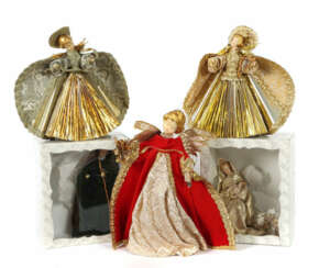 Konvolut Weihnachtsfiguren Ende 20. Jh., Köstel, 5 tlg., Maria mi Jesu…