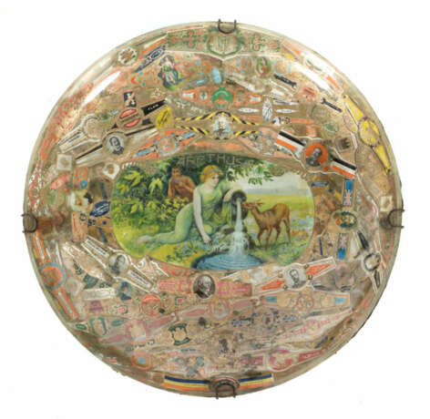 Dekorativer Zigarrenteller um 1902, Klarglas in Schalenform, rückseiti… - photo 1