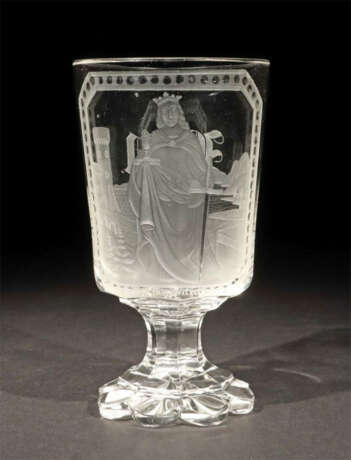 Bildnispokal der ''Heiligen Barbara'' Deutschland, 19. Jh., farbloses … - photo 1