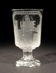 Bildnispokal der ''Heiligen Barbara'' Deutschland, 19. Jh., farbloses …