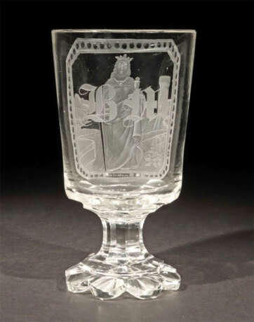 Bildnispokal der ''Heiligen Barbara'' Deutschland, 19. Jh., farbloses … - photo 2