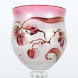 Satz 6 feiner Weingläser wohl Böhmen, um 1910/20 Kristallglas, die glo… - photo 2