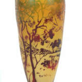 Jugendstil Kamee Vase Um 1910, wohl Frankreich, farbloses Glas mit gel… - photo 1
