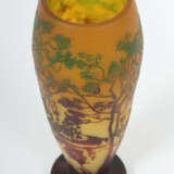 Jugendstil Kamee Vase Um 1910, wohl Frankreich, farbloses Glas mit gel… - photo 3