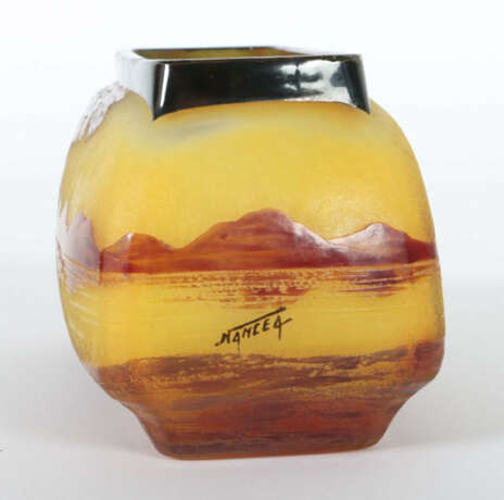 Vase mit Seelandschaft Nancea, Frankreich, Nancy, um 1900, farbloses G… - фото 3