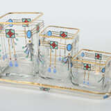 Riedl, Josef (attr.) Polaun/Tschechien, um 1920; Klarglas mit 3 quadra… - Foto 1