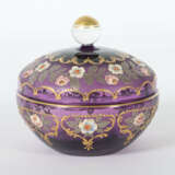 Bonboniere wohl Egermann/Böhmen, 20. Jh., violettes gefärbtes Glas, De… - Foto 1