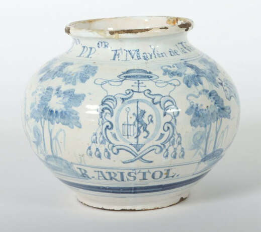 Fayence-Apothekergefäß wohl Frankreich oder Spanien, wohl vor 1800, be… - photo 3
