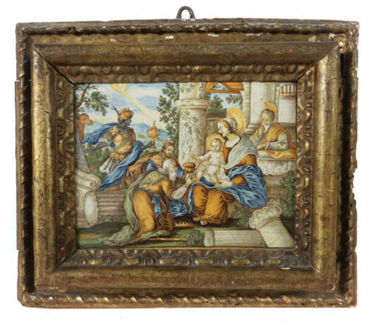 Bildplatte ''Heilige drei Könige'' Castelli, Italien um 1700, hellbrau… - photo 2 Bildplatte ''Heilige drei Könige'' Castelli, Italien um 1700, hellbrau… - photo 2