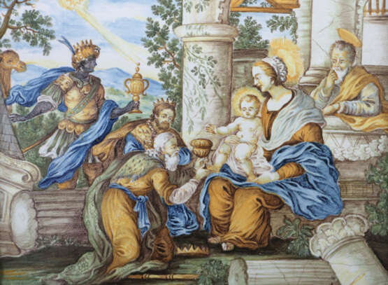 Bildplatte ''Heilige drei Könige'' Castelli, Italien um 1700, hellbrau… - photo 3 Bildplatte ''Heilige drei Könige'' Castelli, Italien um 1700, hellbrau… - photo 3