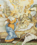 Обзор. Bildplatte ''Heilige drei Könige'' Castelli, Italien um 1700, hellbrau…