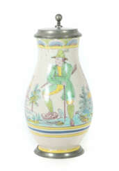 Fayence-Birnkrug Gmunden/Österreich, um 1820, heller Scherben, gebauch…