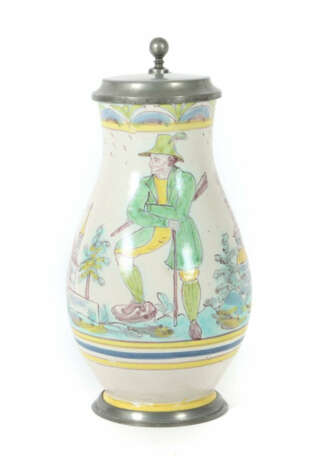 Fayence-Birnkrug Gmunden/Österreich, um 1820, heller Scherben, gebauch… - photo 1