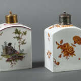 Paar Teedosen Frankenthal, um 1770, Porzellan glasiert, mit polychrome… - photo 1