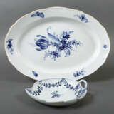Servierplatte und Blattschale Meissen, 1775 - 1924, Porzellan weiß gla… - photo 1