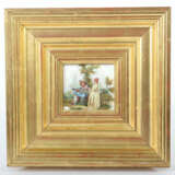 Kleine Bildplatte mit Watteauszene Meissen, 1850 - 1924, Porzellan, po… - Foto 2