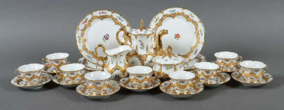 Mokkaservice mit Prunkvergoldung für mindestens 6 Personen Meissen, na… - Foto 1