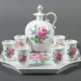 Schnapsservice mit Rosendekor Meissen, nach 1934, Weißporzellan glasie… - фото 1