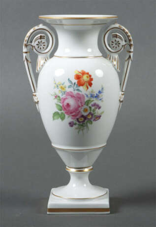 Henkelvase Meissen, 2. Hälfte 20. Jh., Weißporzellan, Amphorenform mit… - фото 1