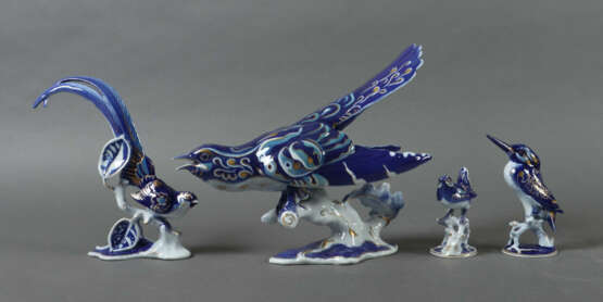 4 Paradies-Vögel Rosenthal/Kunstabteilung, 2. Hälfte 20. Jh., vier unt… - фото 1 4 Paradies-Vögel Rosenthal/Kunstabteilung, 2. Hälfte 20. Jh., vier unt… - фото 1