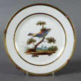 Teller mit Vogelmotiv wohl Frankreich, um 1850/60; runde Form die Fahn… - photo 1