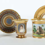 3 unterschiedliche Biedermeiertassen mit 2 Unteren Frankreich u. a., 1… - photo 1