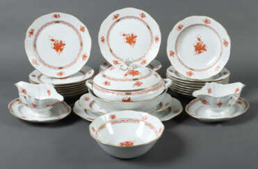 Speiseservice ''Apponyi orange'' für 12 Personen Herend, Ungarn, 20. J…