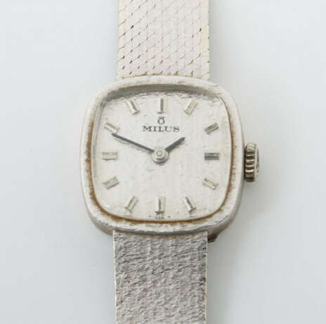 Damenarmbanduhr Mitte 20. Jhr., Marke Milus, Weißgold 750, punziert, g… - photo 1