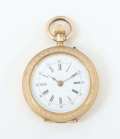 Damentaschenuhr Um 1900, Gelbgold 585, Innendeckel 1 x Gold, säuregepr… - фото 1