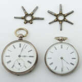 2 Taschenuhren + Uhrenschlüssel Um 1900, 2 Herrentaschenuhren, Silber,… - Foto 1