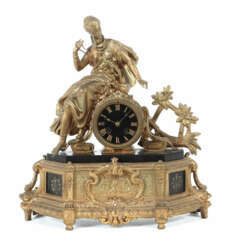 Pendule mit Schäferinnenfigur Frankreich, 2. Hälfte 19. Jh., Zifferbla…