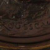 Große Mysterieuse-Pendeluhr mit Figurenstand wohl Anfang 20. Jh., Emai… - photo 3